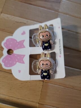 Lububu Character Kids Hair Clips - Pink & Navy